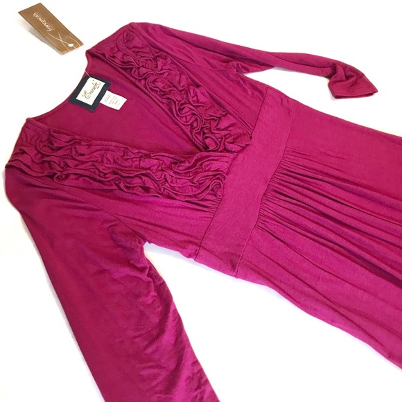 Emmelee for F.C. Fushia Ruffle Dress Sz S - Picture 8 of 14